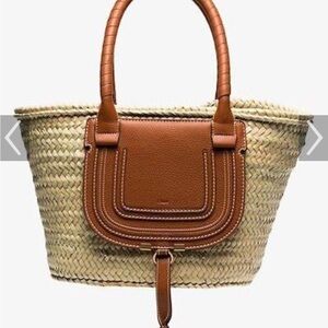 Chloe raffia and leather tote